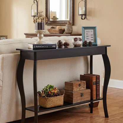 Narrow Console Table, Chic Accent Sofa Table, Entryway Table, 39.3 Inch, Black