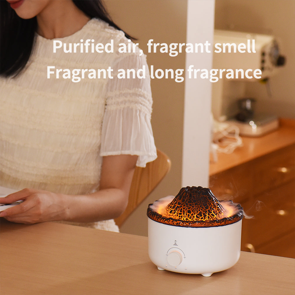 Mute of New Small Simulated Flame Volcano Humidifier Flame Humidifier Volcano Diffuser Home Decorations